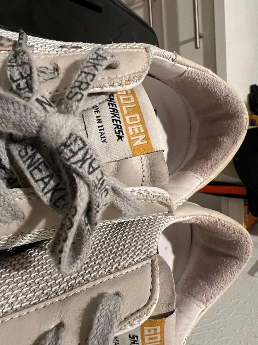 Golden Goose Beige White Sneakers with Leopard Star - Picture 8 of 8